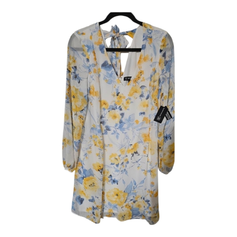 Floral Yellow and Blue Dress